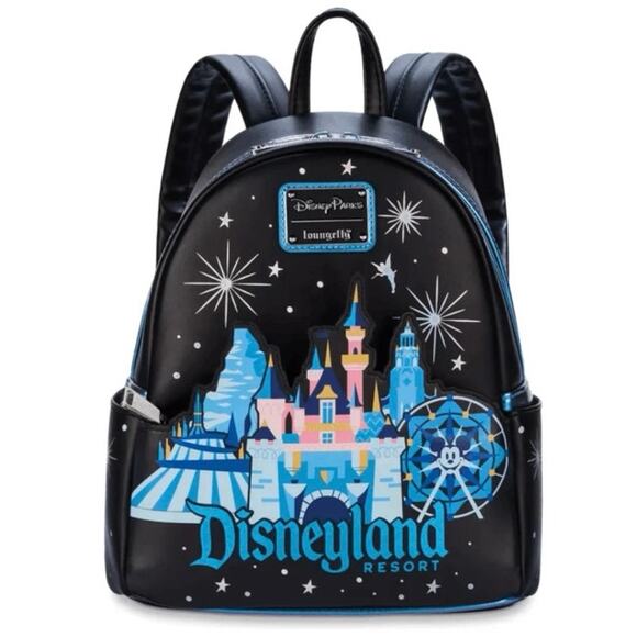 Disney Handbags - Loungefly Disney Parks Mini Backpack Disneyland Resort Icons Castle NWT